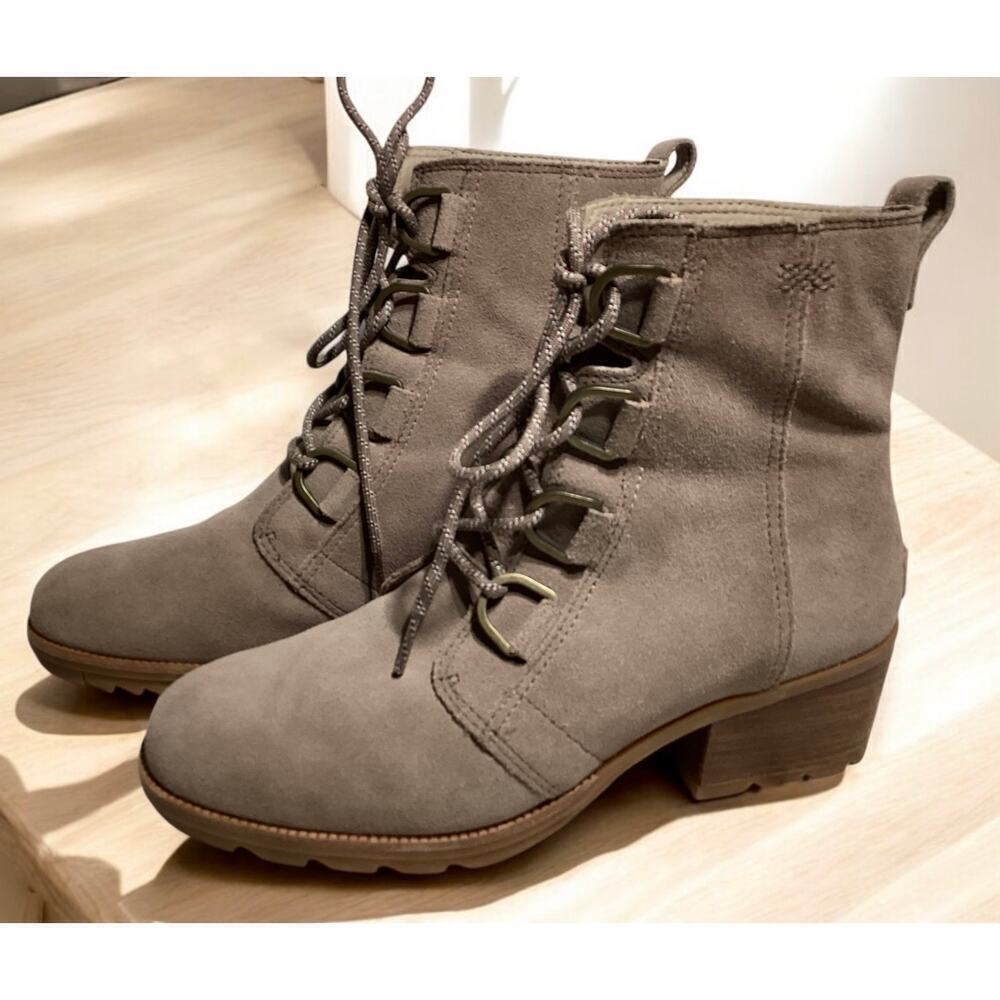 Sorel Cate waterproof‎ lug sole lace up boots women’s sz 9.5 brown/gray